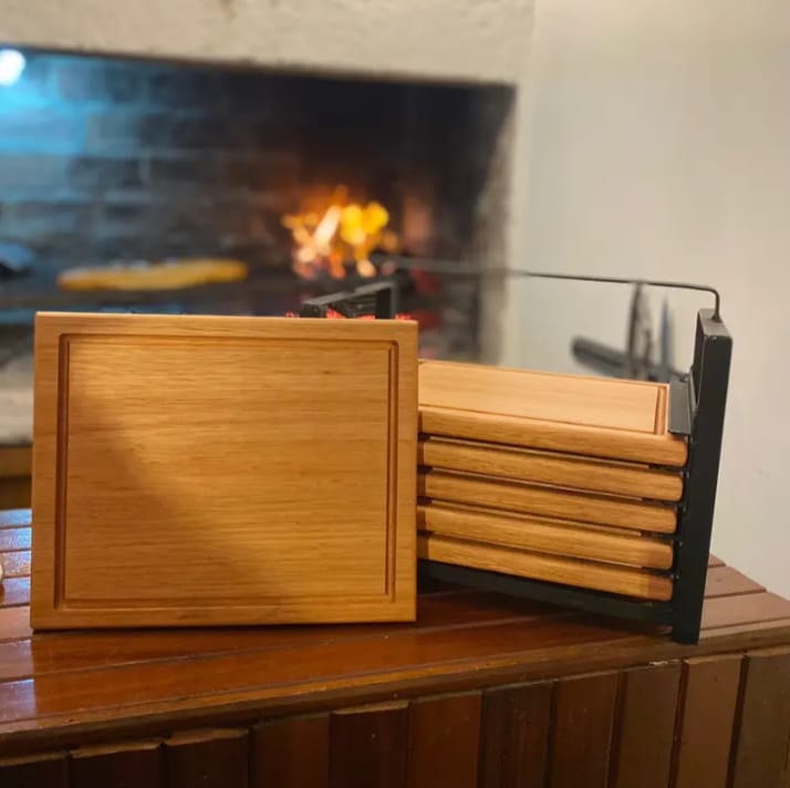 Set de 6 Tablas con Soporte de Hierro